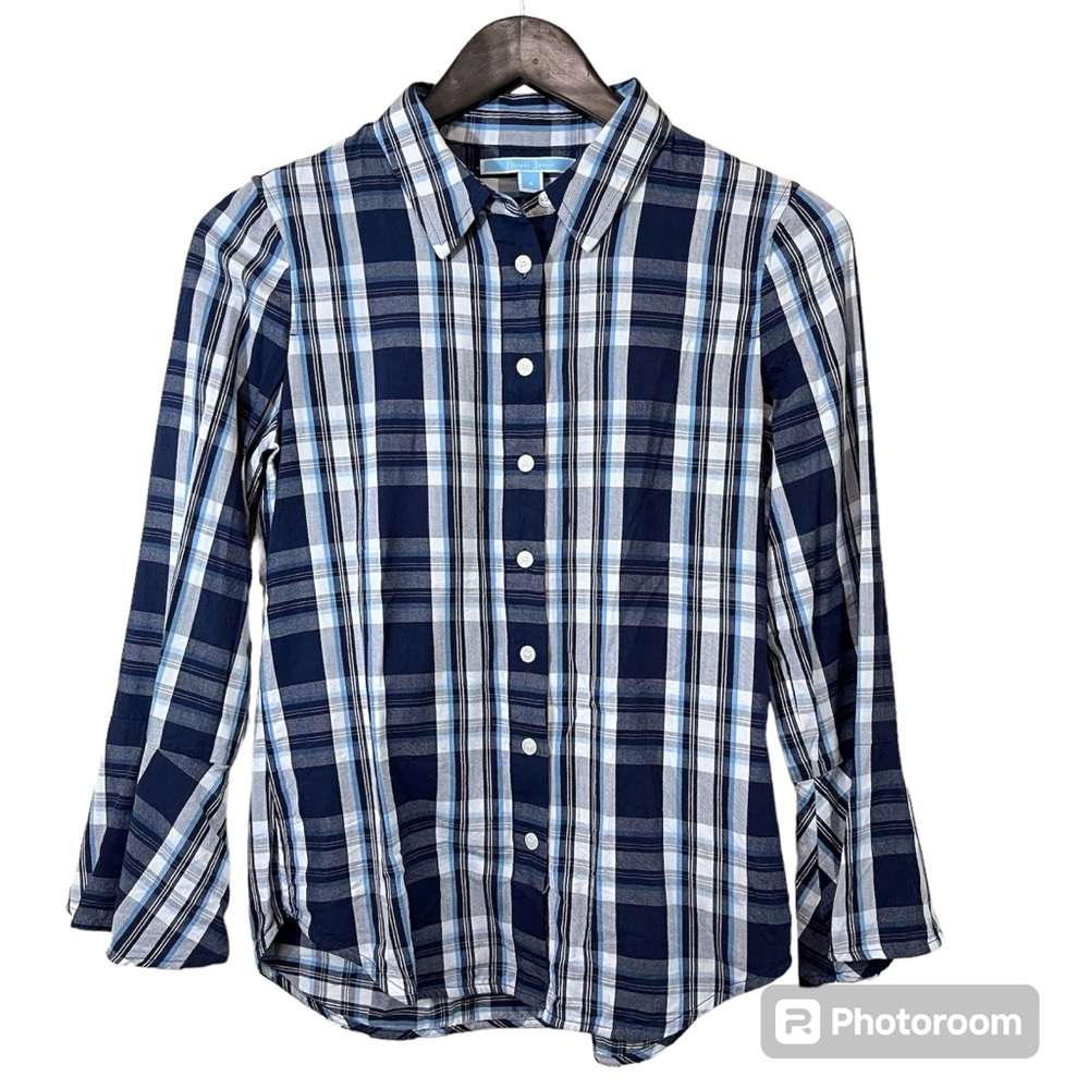 Draper James Plaid Bell Sleeve Button Up Shirt